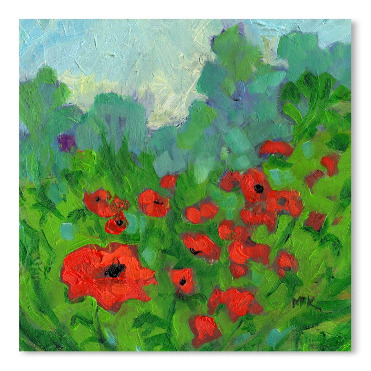 Fifteen Poppies by Mary Kemp - 10&#x22;x10&#x22; Poster Art Print - Americanflat